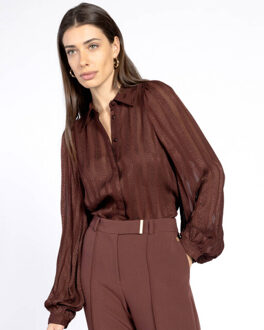 AAIKO Blouse lange mouw rose stripes vis Bordeaux