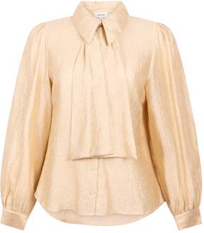 AAIKO Crinkle blouse met strik Veronne  naturel - S,M,L,XL,