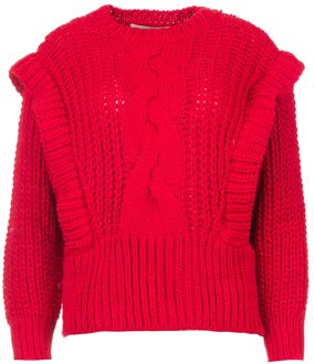 AAIKO Gebreide trui met pofmouwen Bizou  rood - L,