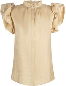 AAIKO Gezana shimmery blouse vis 355 Geel - L