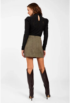 AAIKO Ivona argyle top Zwart - XS