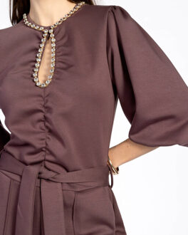 AAIKO Jumpsuit gina fancy vis 43 - maat L Bordeaux