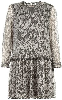 AAIKO Jurkje met print Zarah  zwart