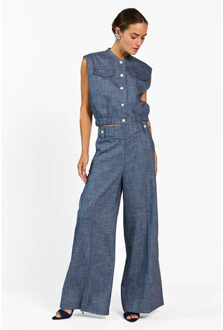 AAIKO Olivia gilet denim Blauw - L