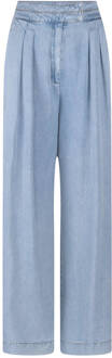AAIKO Pantalon frederique tencel Blauw - S