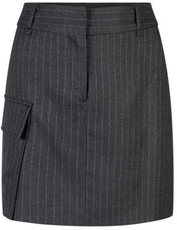 AAIKO Pascale pinstripe skirt Zwart - XS