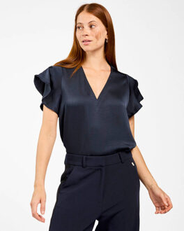 AAIKO Top korte mouw minny pes 514 Blauw - L