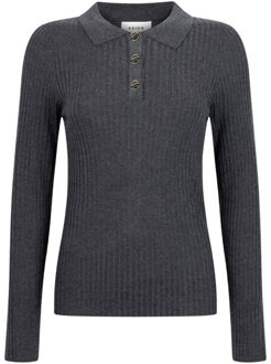 AAIKO Top lange mouw flores wo 310 Houtskool - XS