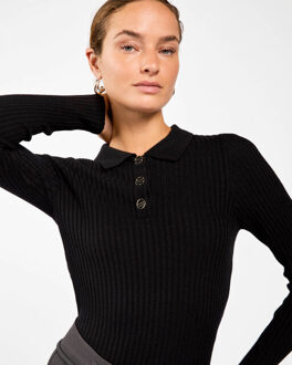 AAIKO Top lange mouw flores wo 310 Zwart