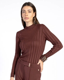 AAIKO Top lange mouw vida ajour vis 30 Bordeaux - XS