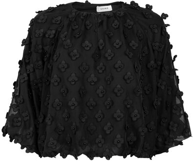 AAIKO Top met bloemdetails Delany  zwart - L,M,