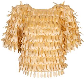 AAIKO Top met grote pailletten Angelina  geel