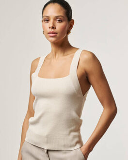 AAIKO Top zonder mouw zena vis 302 - maat XL Ecru