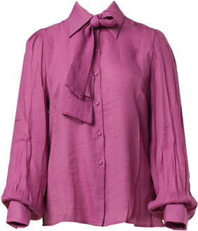 AAIKO Viscose blouse met pofmouw Veronne  paars - XS,S,M,