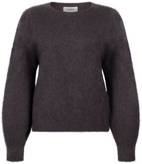 AAIKO Zachte alpaca trui Denize  donkerbruin - XL,L,M,S,