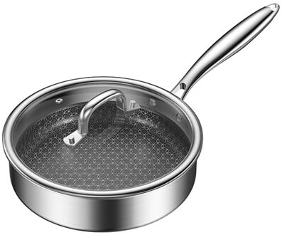 Aangekomen 304 Rvs Non-Lampblack Honingraat Geen Gecoat Koekenpan Met Cover Voor Keuken Koken Gezondheid voedsel 24cm zonder lid