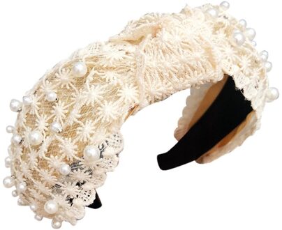 Aangekomen Haarband Mode Brede Zijde Parel Kant Haarband Accessoires Mujer Vrouwen Haar Hoofd Hoepel Meisjes Hoofdband chouchou # c11