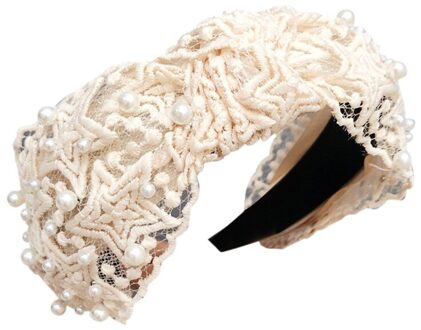 Aangekomen Haarband Mode Brede Zijde Parel Kant Haarband Accessoires Mujer Vrouwen Haar Hoofd Hoepel Meisjes Hoofdband chouchou # c11