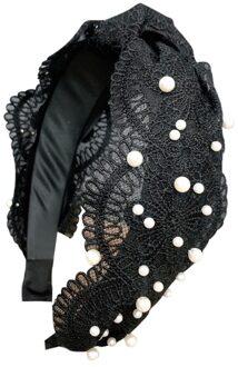 Aangekomen Haarband Mode Brede Zijde Parel Kant Haarband Accessoires Mujer Vrouwen Haar Hoofd Hoepel Meisjes Hoofdband chouchou # c11