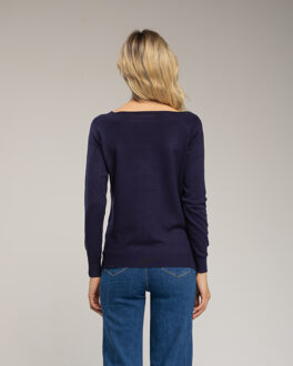 Aangenaam gebreid trui Navy - L