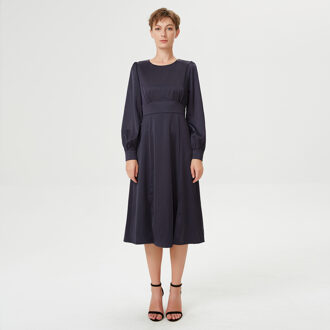 Aangepaste en wijd uitlopende vloeibare blouse -jurk Blauw - XL