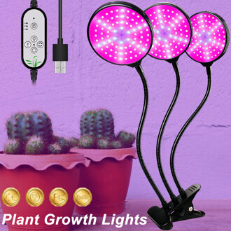 Aankomen Led Grow Chip Phyto Lamp Volledige Spectrum DC5V Indoor Plant Zaailing Groeien En Bloem Groei Kas Fitolamp 3 Heads USB Port