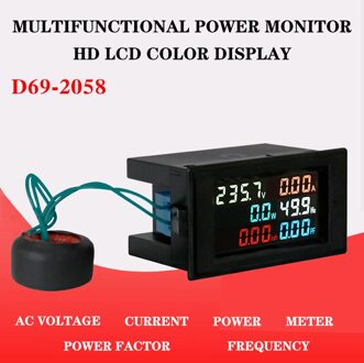 Aankomst Ampèremeter Volt Amp Power Kwh Frequentie Factor 100A Ct Ac 80-300V Digitale Power Factor Voltmeter meetinstrumenten