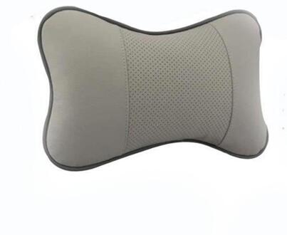 Aankomst Auto Hals Kussens Zowel Side Pu Lederen Enkele Hoofdsteun Fit Voor De Meeste Auto 'S Gevuld Fiber Universele Auto Kussen auto Gadget 1stk grijs