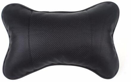 Aankomst Auto Hals Kussens Zowel Side Pu Lederen Enkele Hoofdsteun Fit Voor De Meeste Auto 'S Gevuld Fiber Universele Auto Kussen auto Gadget 1stk zwart