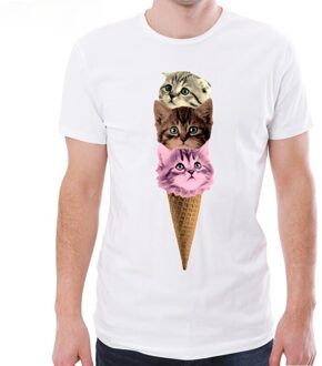 Aankomst Mannen Mode Ijs Kat Gedrukt T-shirt Korte Mouw Tee Hipster Cool Tops