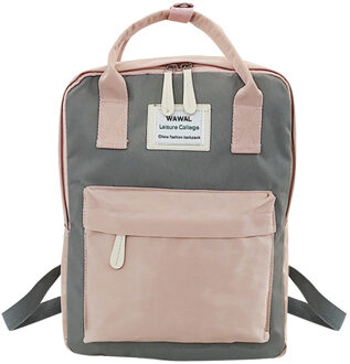 Aankomst Preppy Stijl Brief Panelled Vrouwen Rugzak Meisje Schooltas Dames Kleine Reistas Student School Rugzakken Grijs
