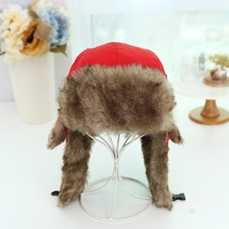 Aankomst Verdikking Russische Hoed Voor Vrouwen Mannen Unisex Trapper Hoed Oorklep Cap Faux Fur Bomber Hat Rood