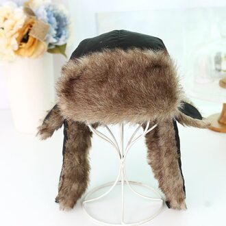 Aankomst Verdikking Russische Hoed Voor Vrouwen Mannen Unisex Trapper Hoed Oorklep Cap Faux Fur Bomber Hat zwart