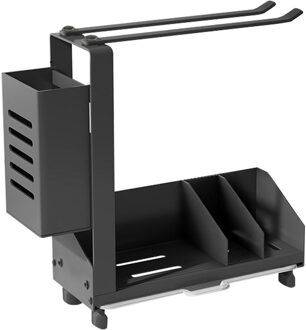 Aanrecht Caddy Organizer Antislip Spons Zeep Borstel Rag Houder Met Afneembare Afvoer Pan Roestvrijstalen Keuken Droogrek