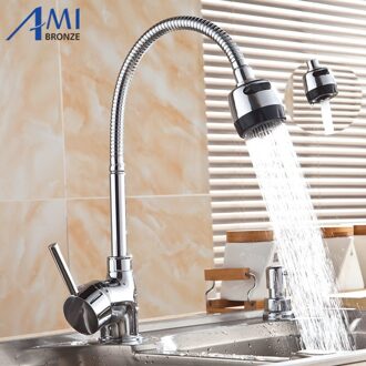 Aanrecht kraan met sanitair hose all around rotate swivel 2-functie water outlet mengkraan kraan 5051