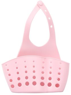 Aanrecht Spons Houder Afdruiprek Spoelbak Keuken Opknoping Afvoer Opslag Gereedschap Opslag Plank Gootsteen Houder Afvoer Mand roze