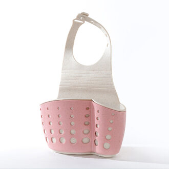 Aanrecht Spons Houder Afdruiprek Spoelbak Keuken Opknoping Afvoer Opslag Gereedschap Opslag Plank Gootsteen Houder Afvoer Mand roze