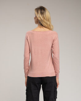 Aansluitend gebreid sweater Roze - M
