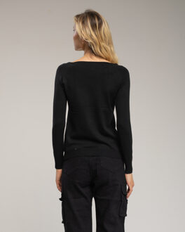 Aansluitend gebreid trui Zwart - XL