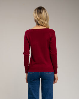 Aansluitende gebreide trui Donkerrood - XL