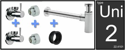 Aansluitset Met Sifon Voor Luxe Fontein/Wastafel Aqua Splash