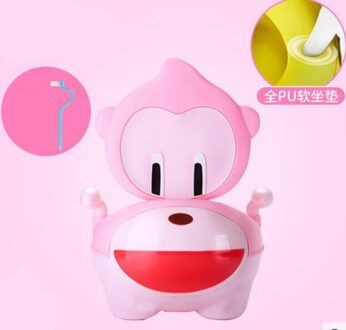 Aap baby wc, goedkope baby closestool, draagbare kinderpotje roze met PU cushion