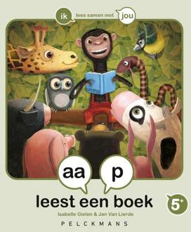 aap leest een boek