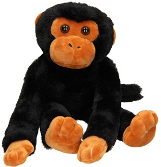 Aap met klittenbandarmpjes, 35cm - zwart