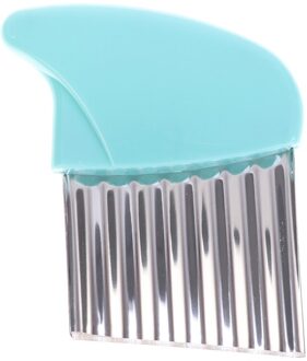 Aardappel Cutter Golvend Frieten Cutter Rvs Aardappel Slicer Groente Chopper Veggie Slicer Keuken Gadgets Cutter blauw