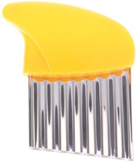 Aardappel Cutter Golvend Frieten Cutter Rvs Aardappel Slicer Groente Chopper Veggie Slicer Keuken Gadgets Cutter geel