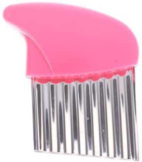 Aardappel Cutter Golvend Frieten Cutter Rvs Aardappel Slicer Groente Chopper Veggie Slicer Keuken Gadgets Cutter roze