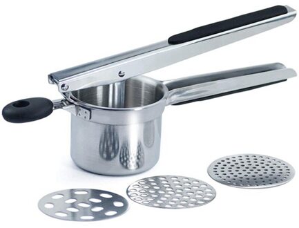 Aardappel Ricer, Aardappelstamper Met 3 Verwisselbare Schijven Voor Licht En Pluizige Aardappelpuree, Fruit, Groenten, babyvoeding