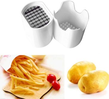 Aardappel Snijmachine Frieten Maken Tool Chips Snijden Doos Druk Cutter Cup Plastic Slicer Chopper Chips Keuken Gadgets