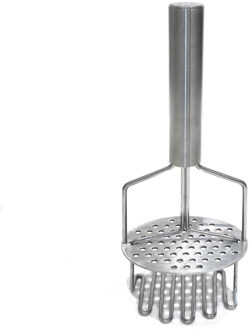 Aardappelstamper/pureestamper - Dubbele tool - zilver - rvs metaal - keuken gerei - 25 cm